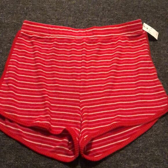 Colsie Women's Medium Pink & Red Striped Pajama Set Valentine's Shots & Top NWT - Picture 3 of 7